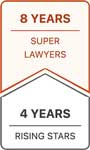 8 Years Super Lawyers | 4 Years Rising Stars